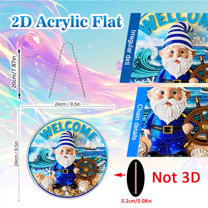 Dwarf 2D Flat DIY Acrylic Diamond Painting Pendants Crafts for Home Wall Decor