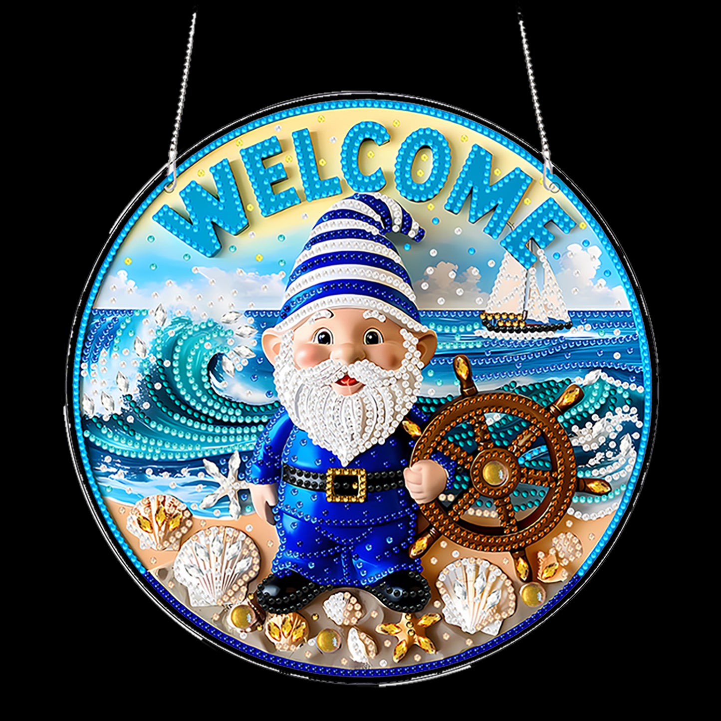 Dwarf 2D Flat DIY Acrylic Diamond Painting Pendants Crafts for Home Wall Decor