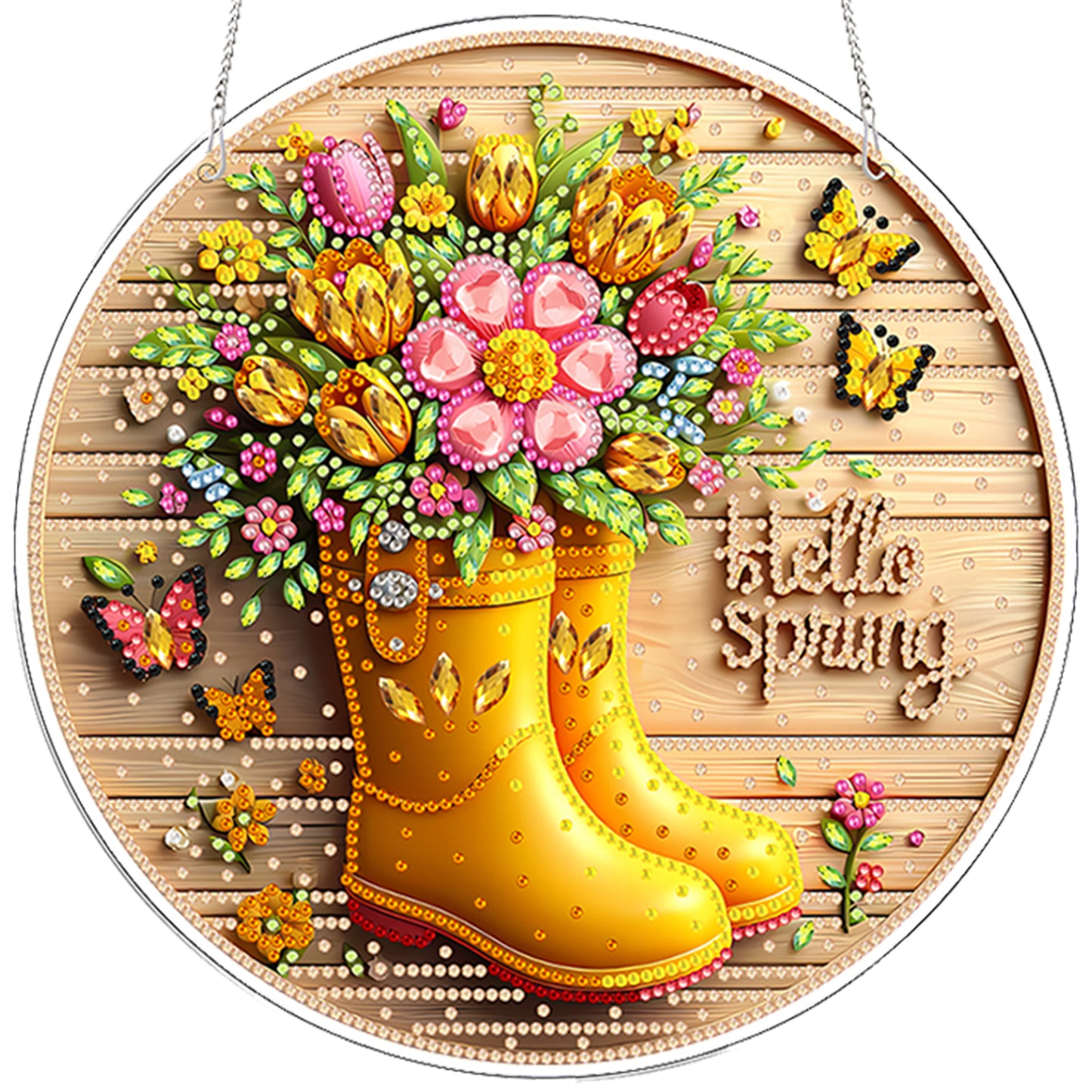 Rain Boots 2D Flat DIY Acrylic Diamond Painting Pendants for Home Wall Decor