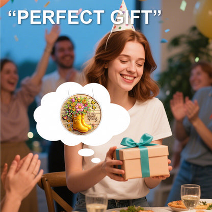 Rain Boots 2D Flat DIY Acrylic Diamond Painting Pendants for Home Wall Decor