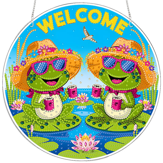 Frog 2D Flat DIY Acrylic Diamond Painting Pendants Crafts for Home Wall Decor