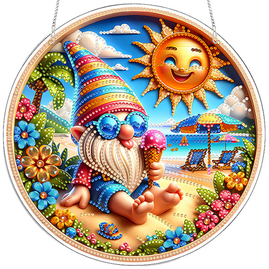 Summer 2D Flat DIY Acrylic Diamond Painting Pendants Crafts for Home Wall Decor