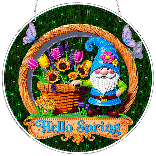 Spring 2D Flat DIY Acrylic Diamond Painting Pendants Crafts for Home Wall Decor