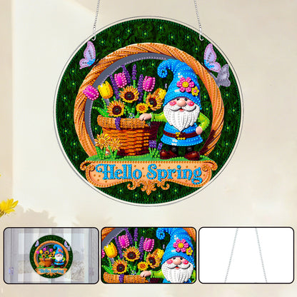 Spring 2D Flat DIY Acrylic Diamond Painting Pendants Crafts for Home Wall Decor