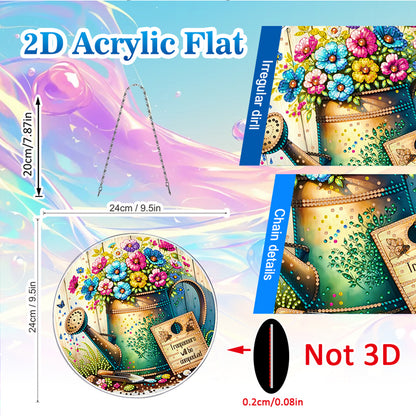 Garden 2D Flat DIY Acrylic Diamond Painting Pendants Crafts for Home Wall Decor