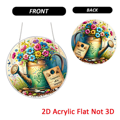 Garden 2D Flat DIY Acrylic Diamond Painting Pendants Crafts for Home Wall Decor