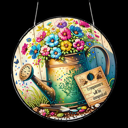 Garden 2D Flat DIY Acrylic Diamond Painting Pendants Crafts for Home Wall Decor