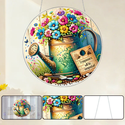 Garden 2D Flat DIY Acrylic Diamond Painting Pendants Crafts for Home Wall Decor