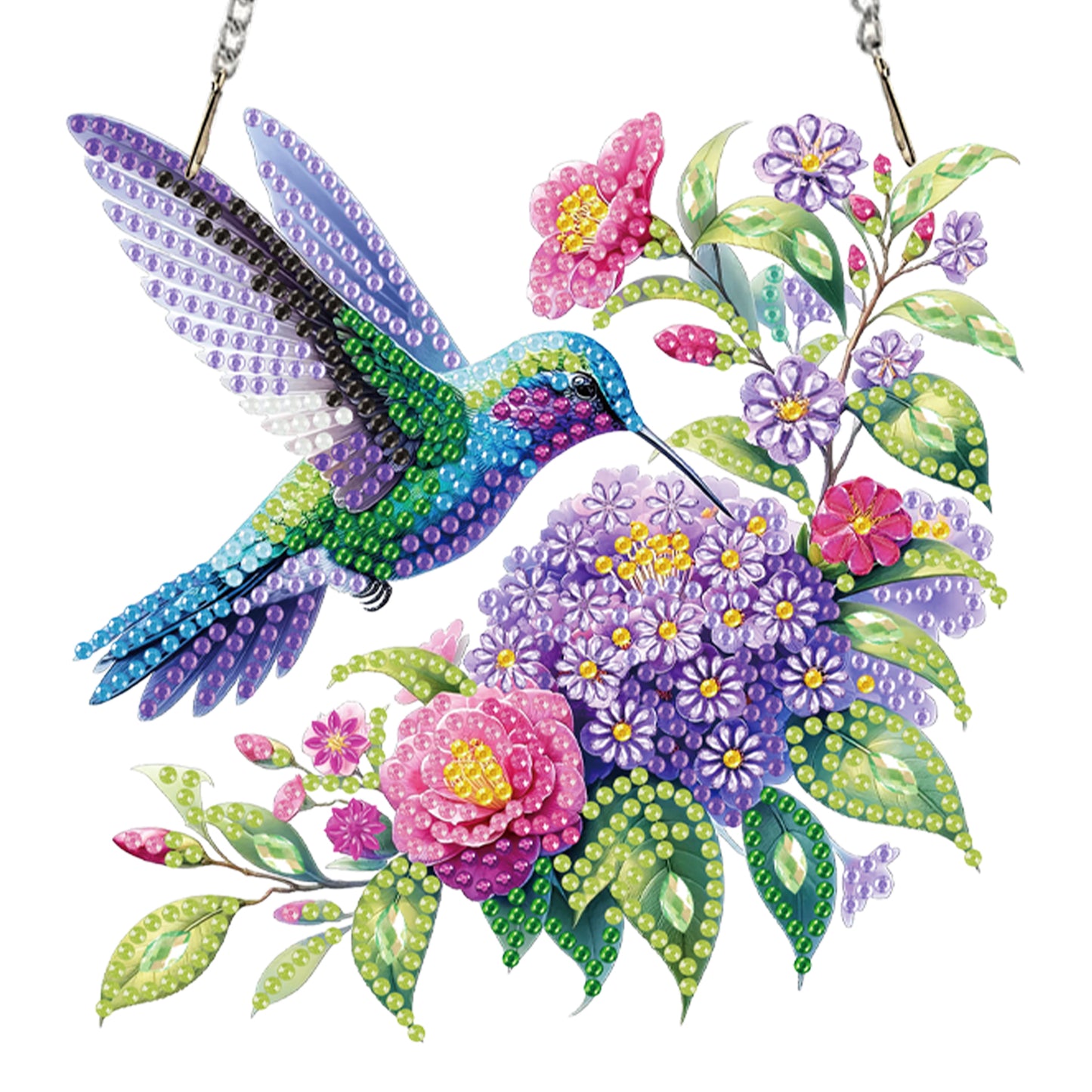 4Pcs Bird 2D Flat DIY Diamond Art Pendant Acrylic Hanging Charm Window Decor