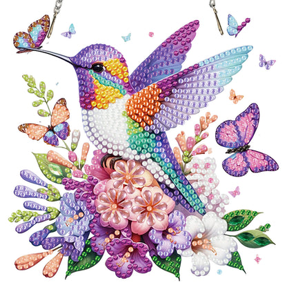 4Pcs Bird 2D Flat DIY Diamond Art Pendant Acrylic Hanging Charm Window Decor