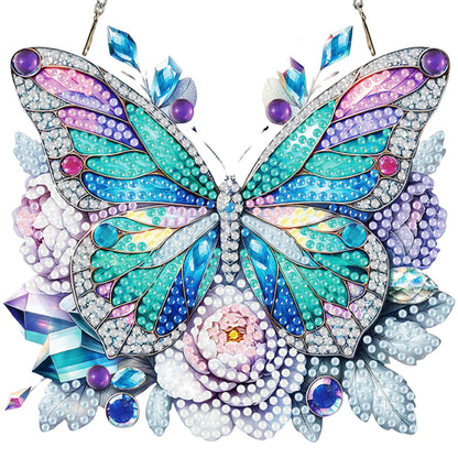 4Pcs Butterfly 2D Flat DIY Diamond Art Pendant Acrylic Hanging Charm Home Decor