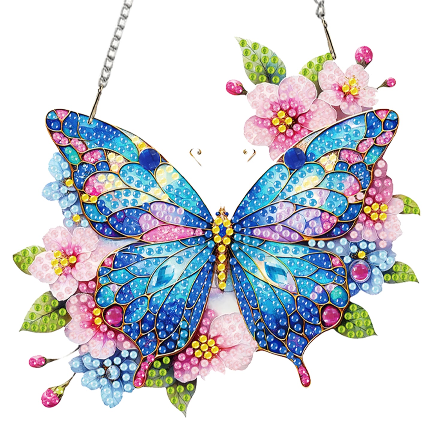 4Pcs Butterfly 2D Flat DIY Diamond Art Pendant Acrylic Hanging Charm Home Decor