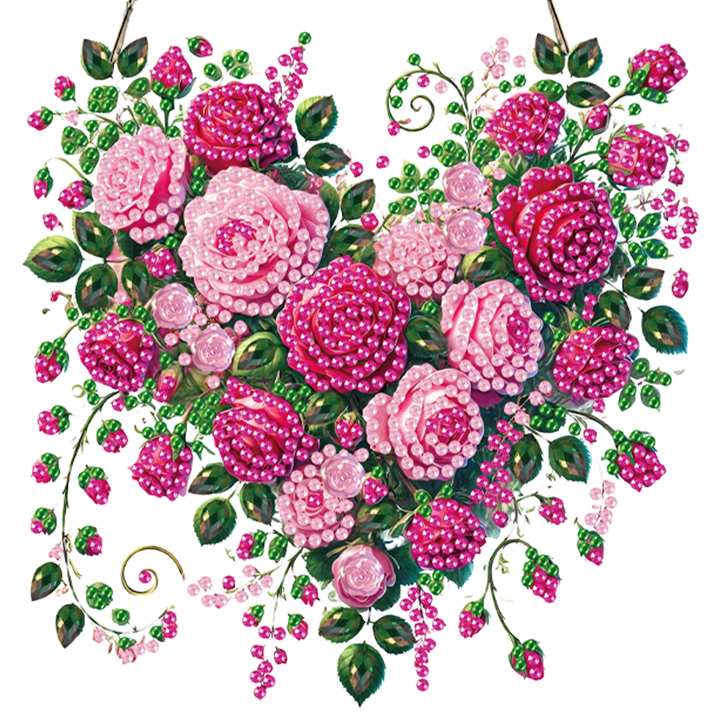 4Pcs Heart 2D Flat DIY Diamond Art Pendant Acrylic Hanging Charm Window Decor