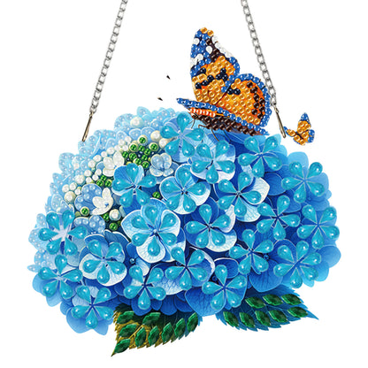 4Pcs Flower 2D Flat DIY Diamond Art Pendant Acrylic Hanging Charm Window Decor