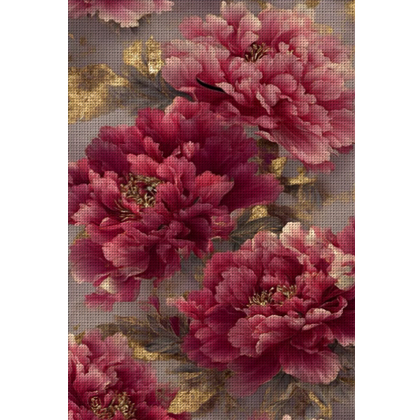 A Flourishing Bloom Of Peonies - 11CT Stamped Cross Stitch 70*50CM (Mona Lisa Brand)
