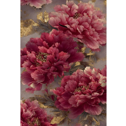 A Flourishing Bloom Of Peonies - 11CT Stamped Cross Stitch 70*50CM (Mona Lisa Brand)