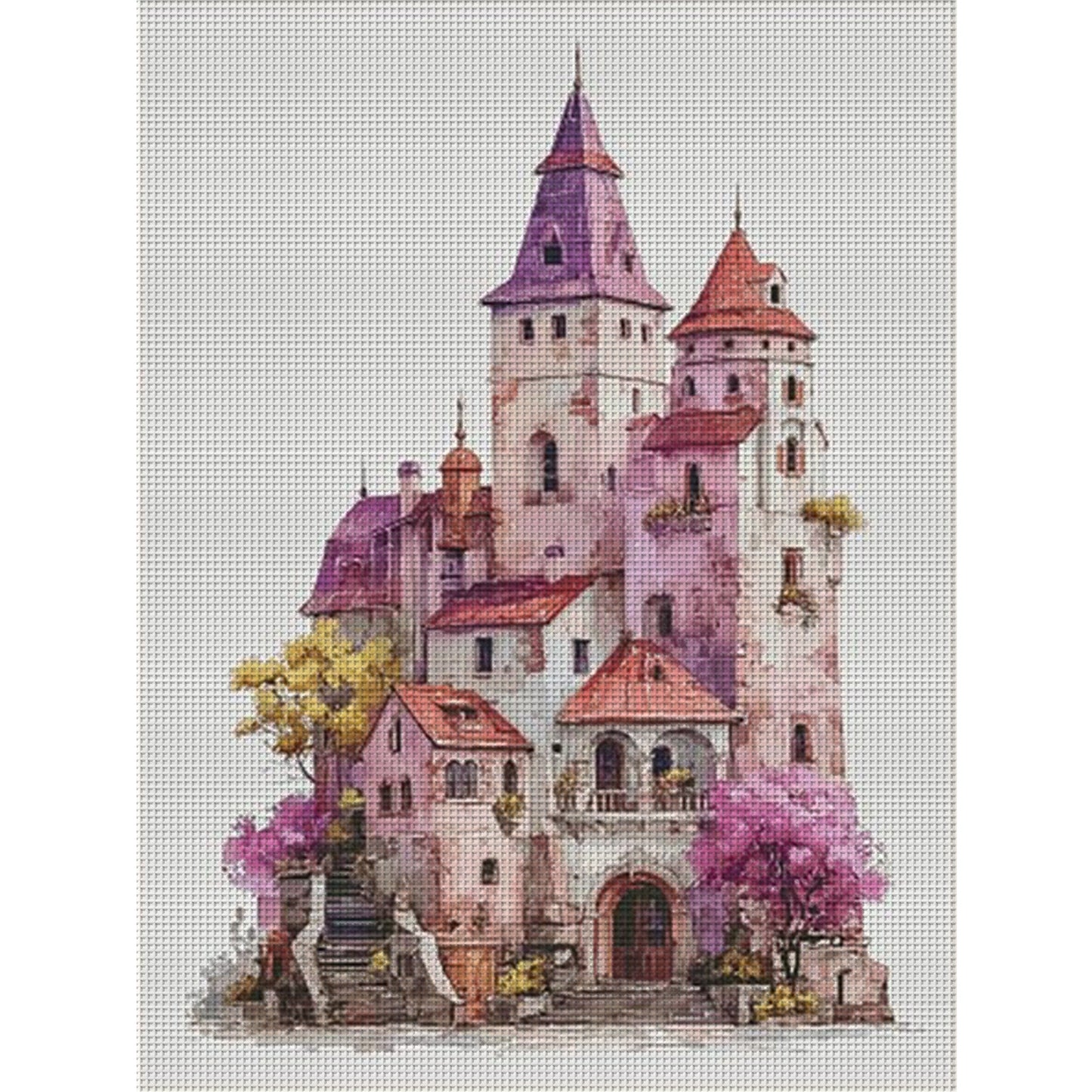 Flowering Castle - 14CT Stamped Cross Stitch 70*90CM (Egyptian cotton)(Fairy Brand)