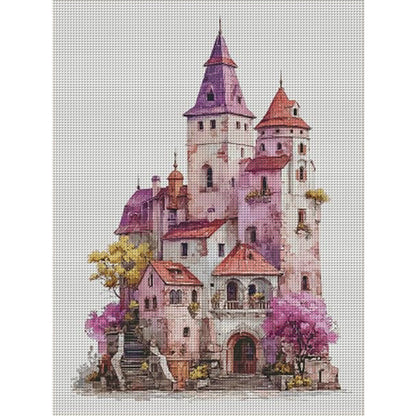 Flowering Castle - 14CT Stamped Cross Stitch 70*90CM (Egyptian cotton)(Fairy Brand)
