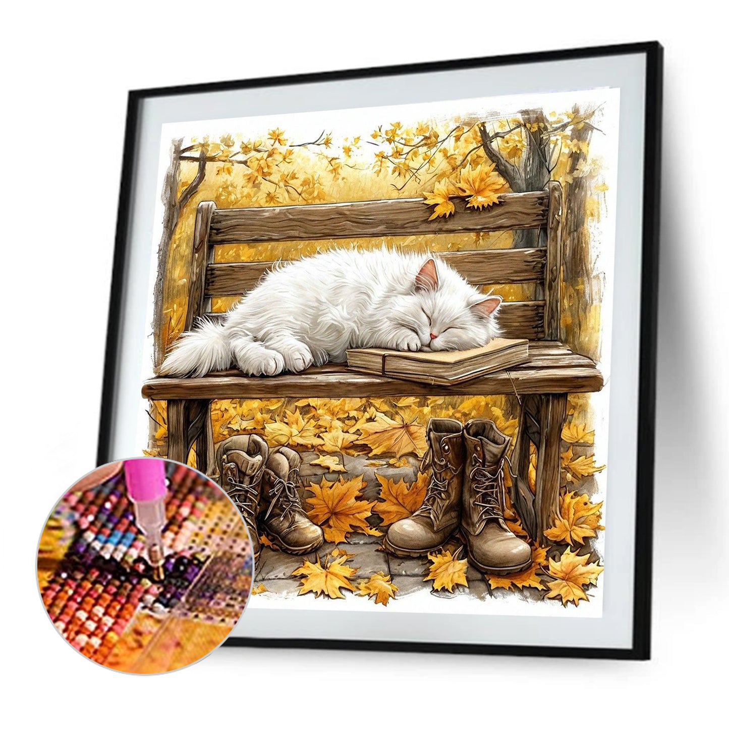 Cat - Full Round Drill Diamond Painting 40*40CM