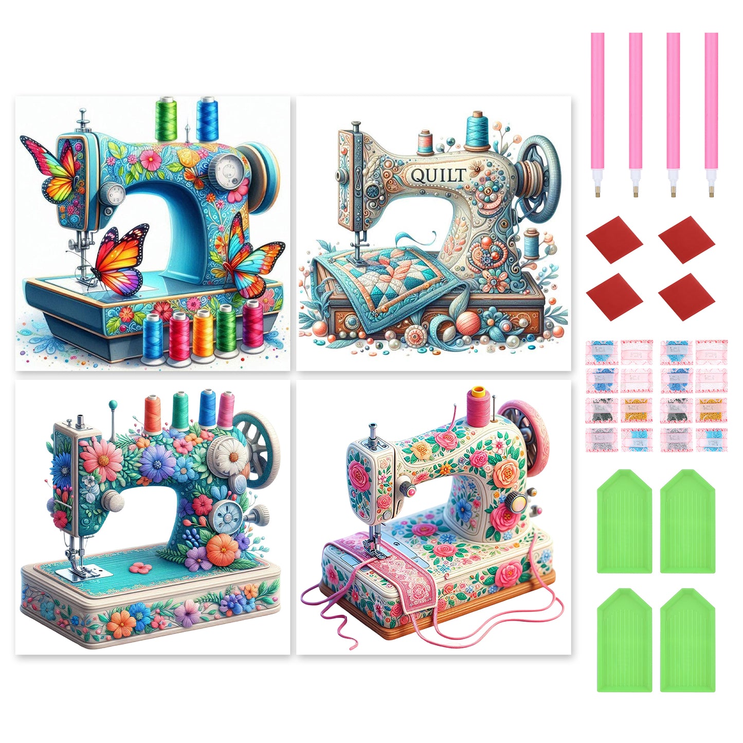 Sewing Machine - Full Round Drill Diamond Painting 30*30CM