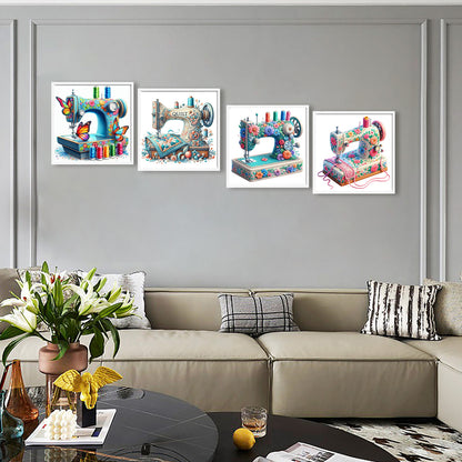 Sewing Machine - Full Round Drill Diamond Painting 30*30CM