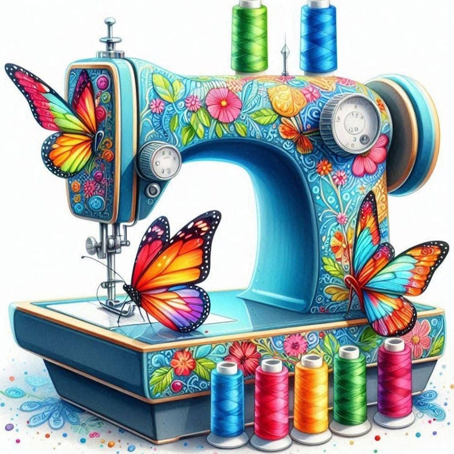 Sewing Machine - Full Round Drill Diamond Painting 30*30CM