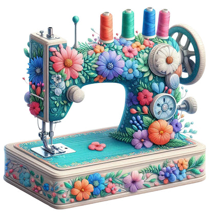 Sewing Machine - Full Round Drill Diamond Painting 30*30CM