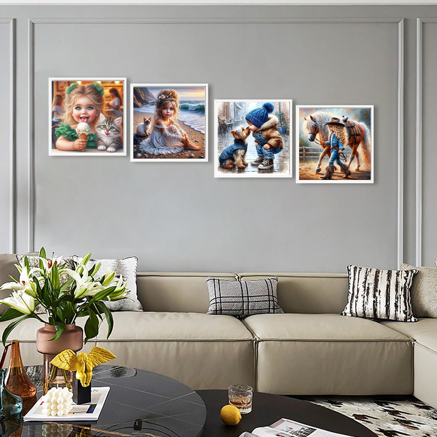 Children And Animals - Full Round Drill Diamond Painting 30*30CM