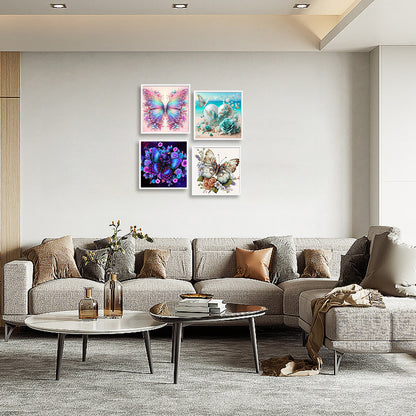 Butterflies - Full Round Drill Diamond Painting 30*30CM