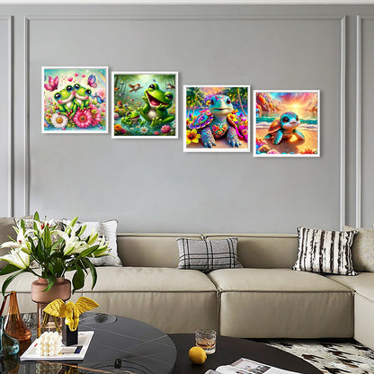 Frogs And Turtles - Full Round Drill Diamond Painting 30*30CM