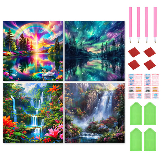 Landscape - Full Round Drill Diamond Painting 30*30CM