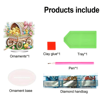 Easter and Ducks DIY 2D Flat Acrylic Special Shaped Diamond Art Kits 22x25cm