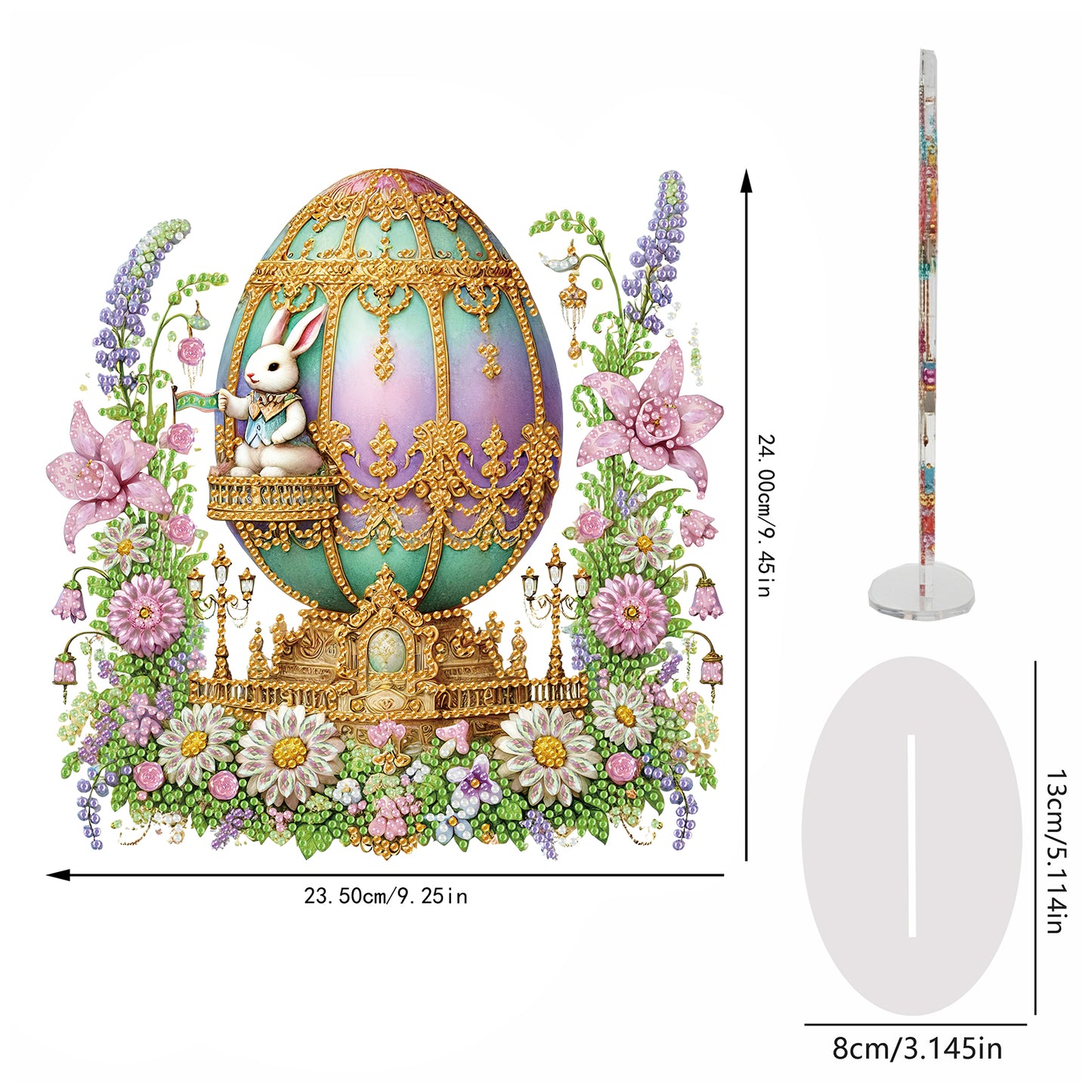 Easter Eggs DIY 2D Flat Acrylic Special Shaped Diamond Art Kits 22x25cm Home