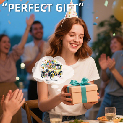 Easter Car DIY 2D Flat Acrylic Special Shaped Diamond Art Kit 22x25cm Home Decor