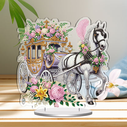 Easter Carriage DIY 2D Flat Acrylic Special Shaped Diamond Art Kits 22x25cm