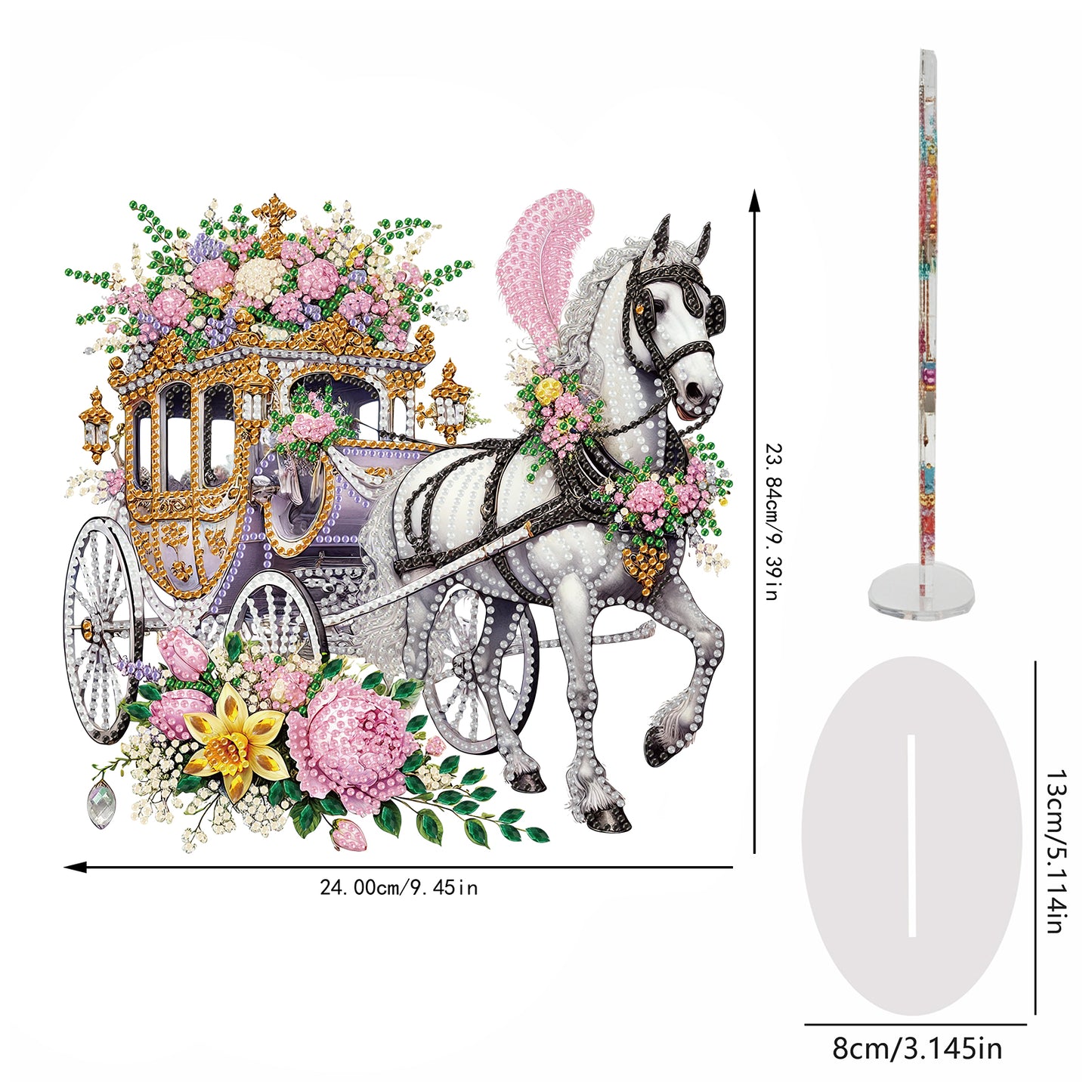 Easter Carriage DIY 2D Flat Acrylic Special Shaped Diamond Art Kits 22x25cm