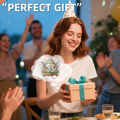 Easter Bow Eggs DIY 2D Flat Acrylic Special Shaped Diamond Art Kits 22x25cm Home