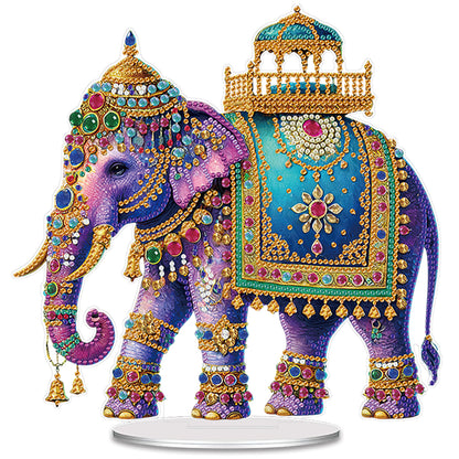 Elephant DIY 2D Flat Acrylic Special Shaped Diamond Art Kits 22x25cm Home Decor