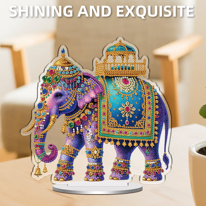 Elephant DIY 2D Flat Acrylic Special Shaped Diamond Art Kits 22x25cm Home Decor