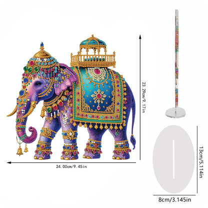 Elephant DIY 2D Flat Acrylic Special Shaped Diamond Art Kits 22x25cm Home Decor