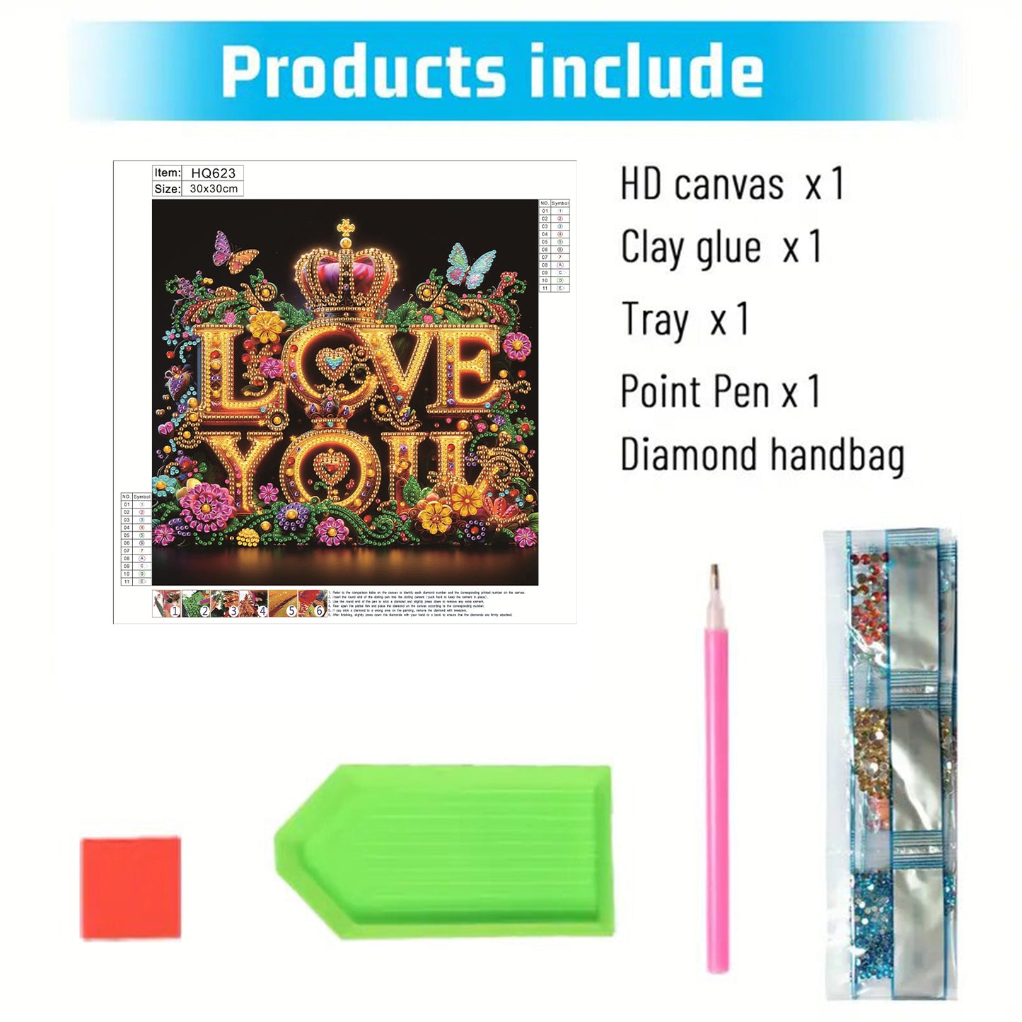 Love - Special Shaped Drill Diamond Painting 30*30CM