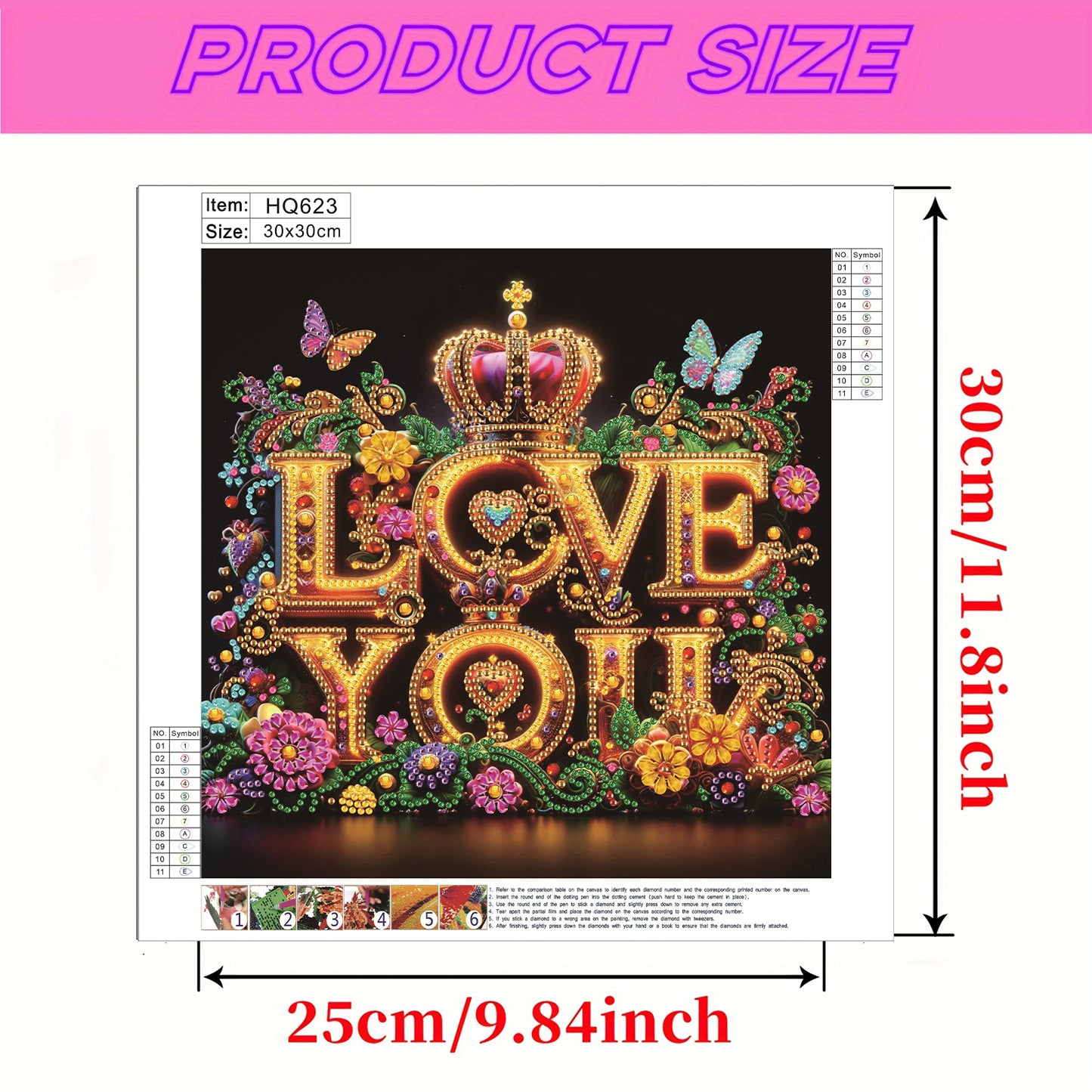 Love - Special Shaped Drill Diamond Painting 30*30CM