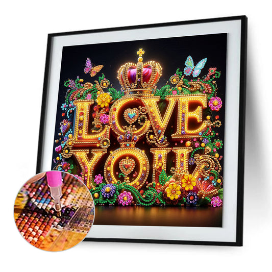 Love - Special Shaped Drill Diamond Painting 30*30CM