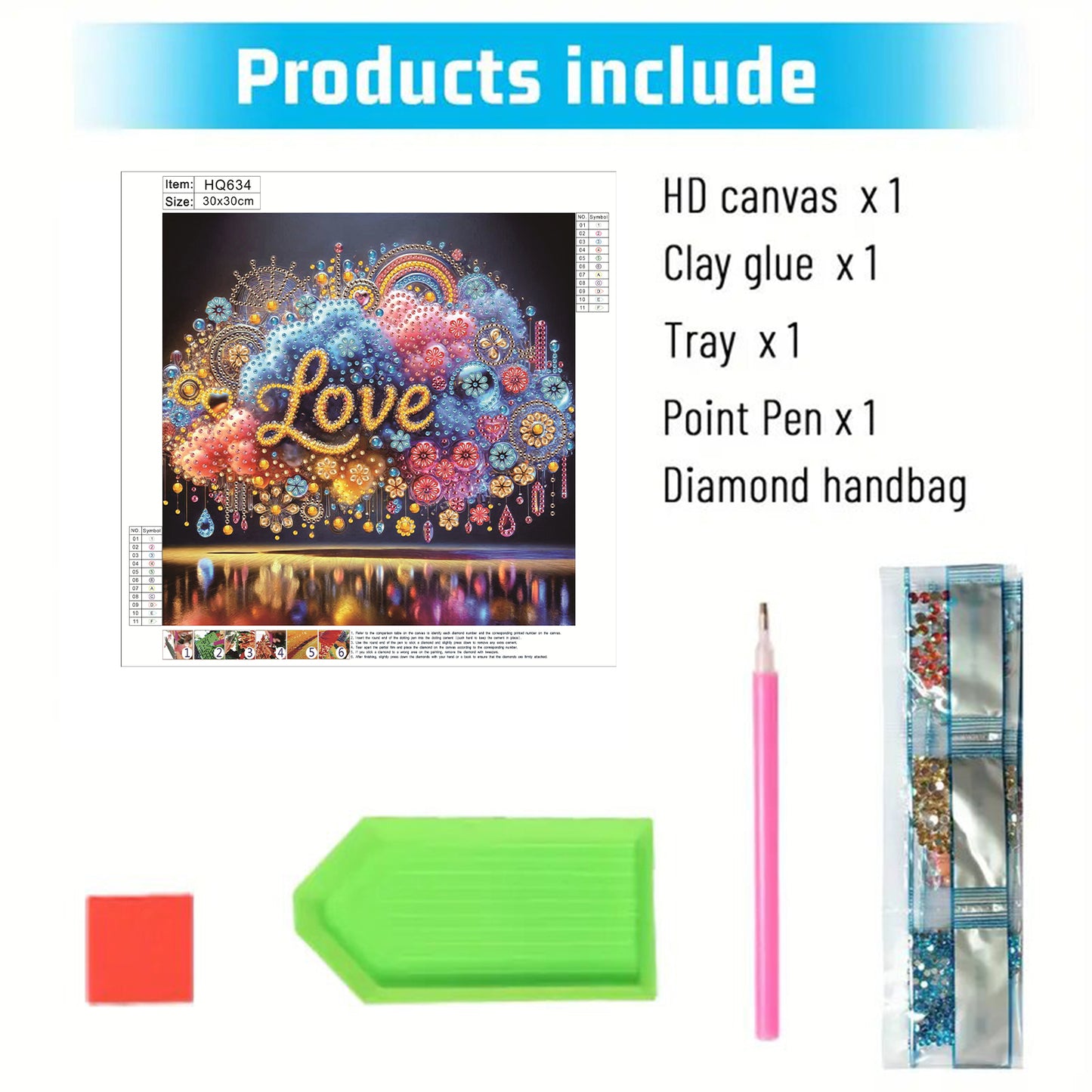 Love - Special Shaped Drill Diamond Painting 30*30CM
