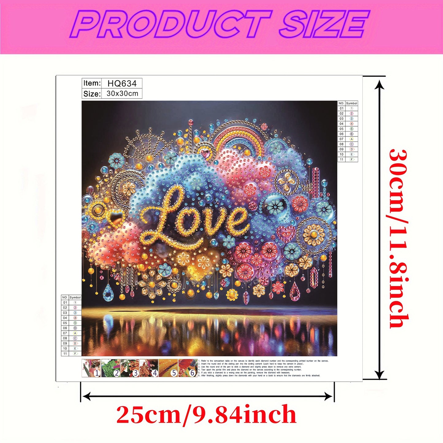 Love - Special Shaped Drill Diamond Painting 30*30CM