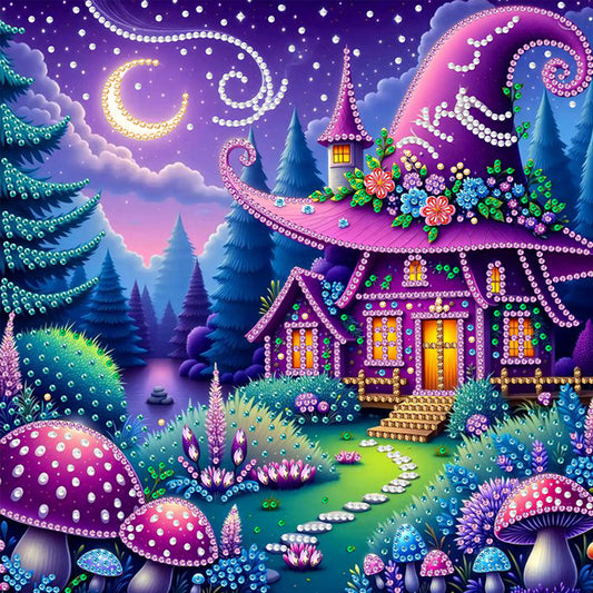 Witch Hat House - Special Shaped Drill Diamond Painting 30*30CM