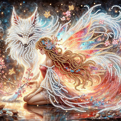 Fox Fairy Girl - Special Shaped Drill Diamond Painting 30*30CM