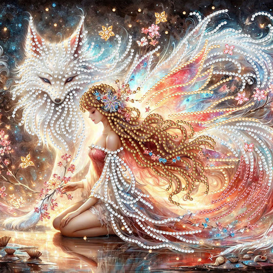 Fox Fairy Girl - Special Shaped Drill Diamond Painting 30*30CM