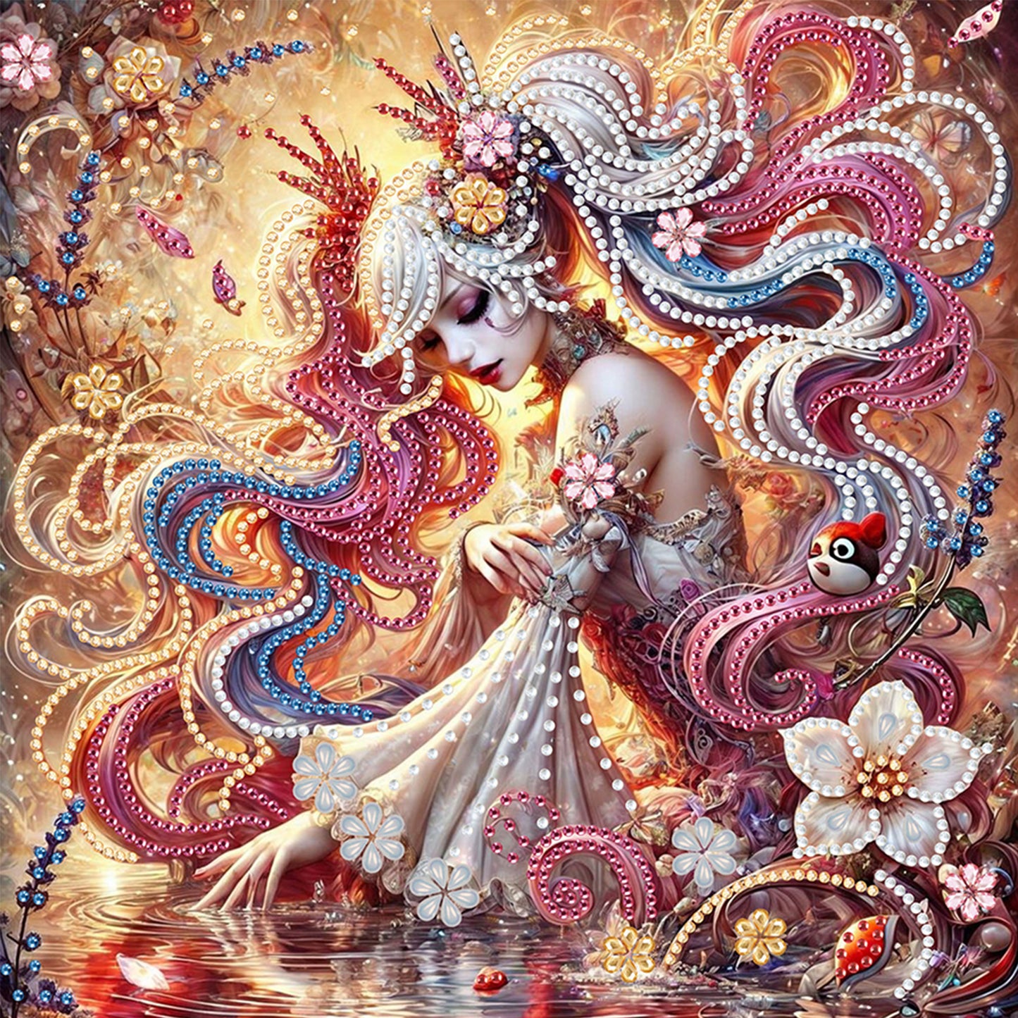 Curly-Haired Girl - Special Shaped Drill Diamond Painting 30*30CM