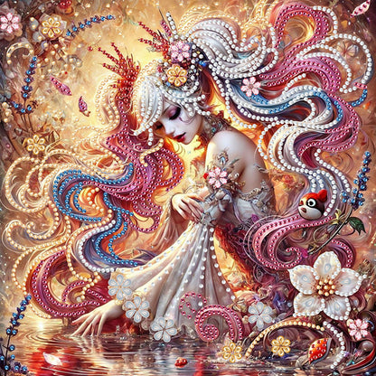 Curly-Haired Girl - Special Shaped Drill Diamond Painting 30*30CM